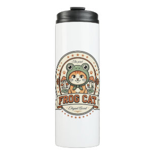 Frosch Katze Frogcore Katze Vintage Vektor Art Shi Thermosbecher