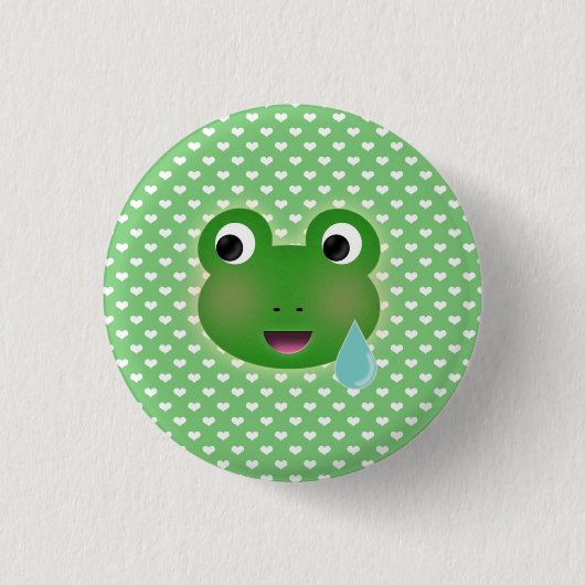Frosch Kawaii Button (Vorderseite)