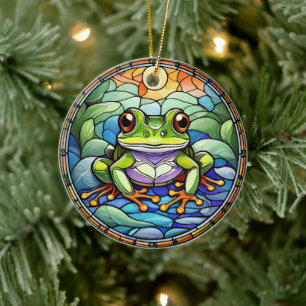 Frosch Keramik Decorative gestanzte Glaskonstrukti Ornament