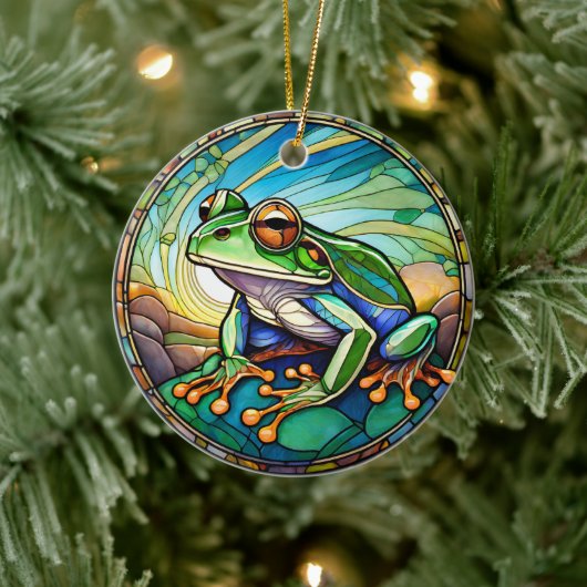 Frosch Keramik Decorative gestanzte Glaskonstrukti Ornament (Baum)