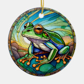 Frosch Keramik Decorative gestanzte Glaskonstrukti Ornament (Vorne)