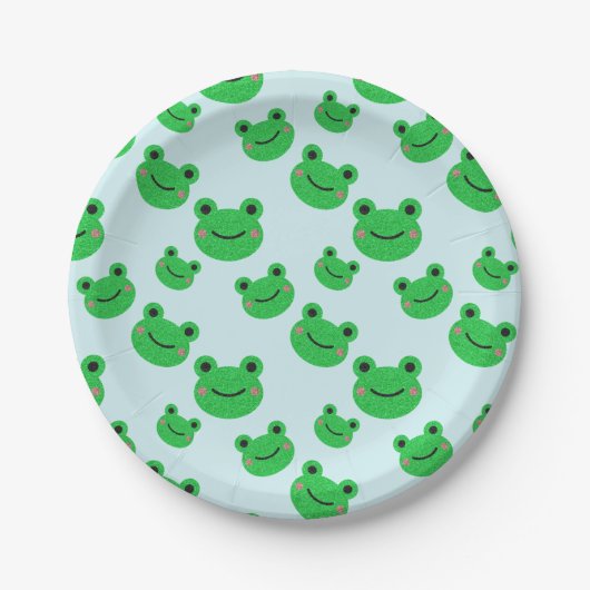 Frosch Kinder Party Geschirr Niedlich Green Toad F Pappteller (Vorderseite)