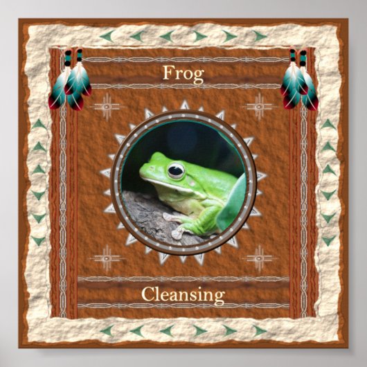 Frosch - Kleben von Plakatwerbung Poster (Vorne)