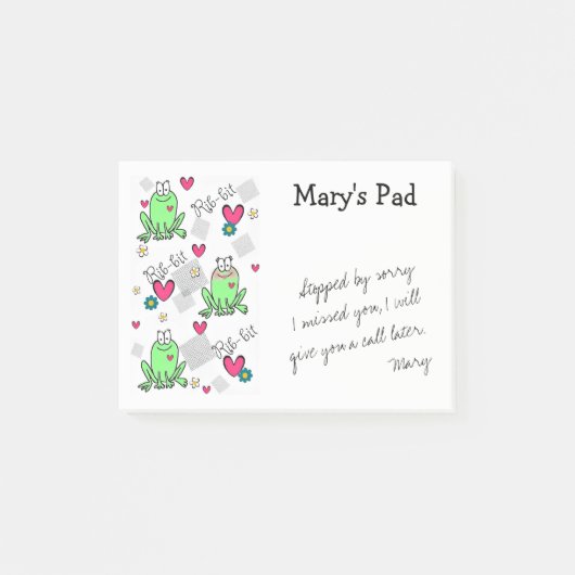 Frosch (klebrige Anmerkungen) Post-it Klebezettel (Vorderseite)