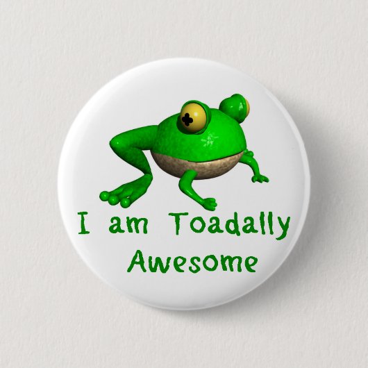 Frosch-Knopf. Ich bin fantastisches Toadally! Button (Vorderseite)