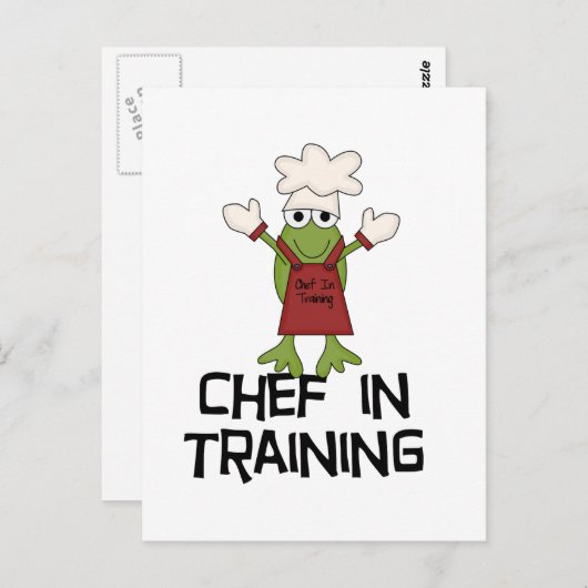 Frosch Koch in der Ausbildung von Hemden und Gesch Postkarte (Vorne/Hinten)