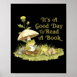 Frosch Kröte liest Buch Lehrern Schülern Kinder Bu Poster