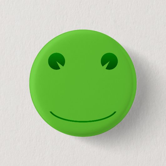 Frosch-Lächeln-Knopf Button (Vorderseite)