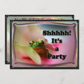 Frosch-laden versteckendes Überraschungs-Party ein Einladung (Vorne/Hinten)