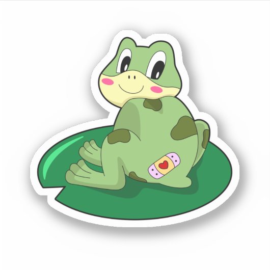 Frosch Leaf Heart Plaster Aufkleber (Vorderseite)