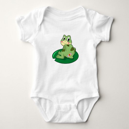 Frosch Leaf Heart Plaster Baby Strampler (Vorderseite)