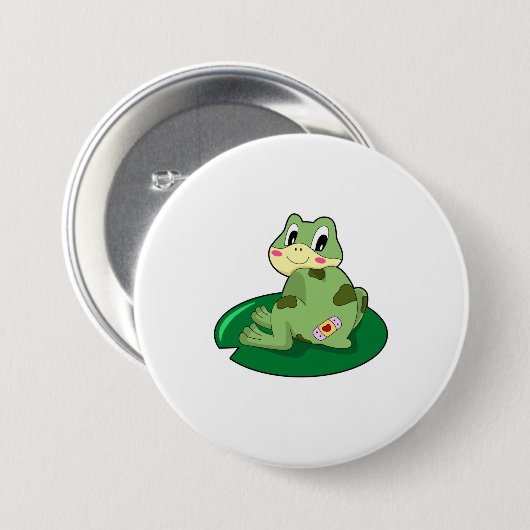 Frosch Leaf Heart Plaster Button (Vorne & Hinten)