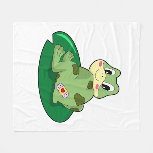 Frosch Leaf Heart Plaster Fleecedecke (Vorderseite (Horizontal))