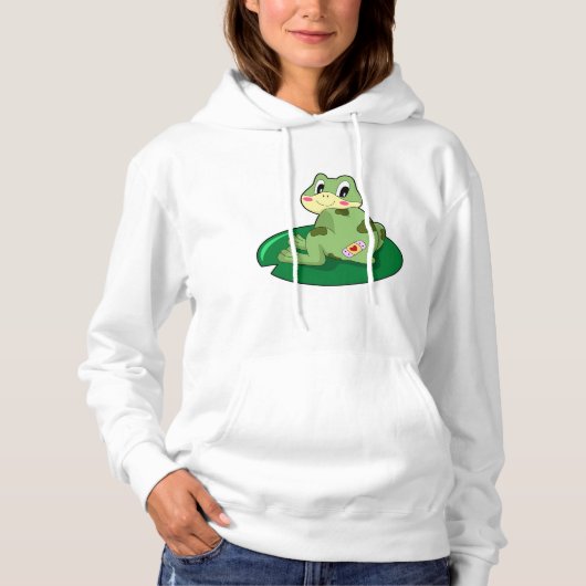 Frosch Leaf Heart Plaster Hoodie (Vorderseite)
