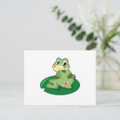 Frosch Leaf Heart Plaster Postkarte (Stehend Vorderseite)