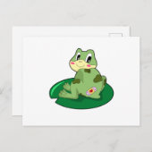 Frosch Leaf Heart Plaster Postkarte (Vorne/Hinten)