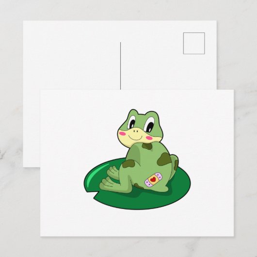 Frosch Leaf Heart Plaster Postkarte (Vorne/Hinten)