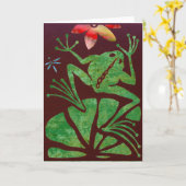 Frosch-leere Gruß-Karte Karte (Gelbe Blume)