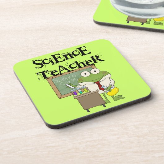 Frosch-Lehrer für Wissenschaft Untersetzer (Linke Seite)