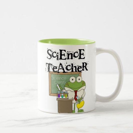 Frosch-Lehrer für Wissenschaft Zweifarbige Tasse (Rechts)