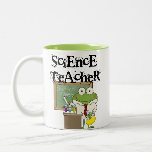 Frosch-Lehrer für Wissenschaft Zweifarbige Tasse (Links)