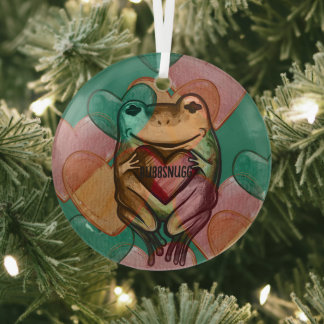 Frosch Liebe niedliche Herzen Designs I Liebe Fros Ornament Aus Glas