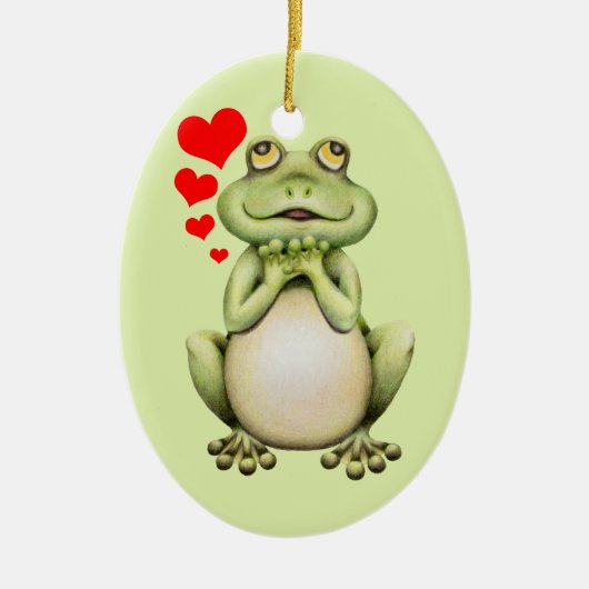 Frosch-Liebe-Zeichnen Keramikornament (Vorne)