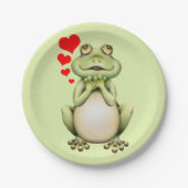 Frosch-Liebe Zeichnend Pappteller (Vorderseite)