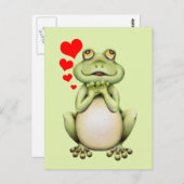 Frosch-Liebe Zeichnend Postkarte (Vorne/Hinten)