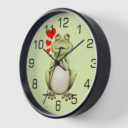 Frosch-Liebe Zeichnend Wanduhr (Winkel)