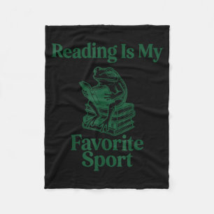 Frosch liest Buch Spaß Männer Frauen Kinder lesen  Fleecedecke