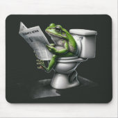 Frosch liest Zeitung auf der Toilette Mousepad (Vorne)