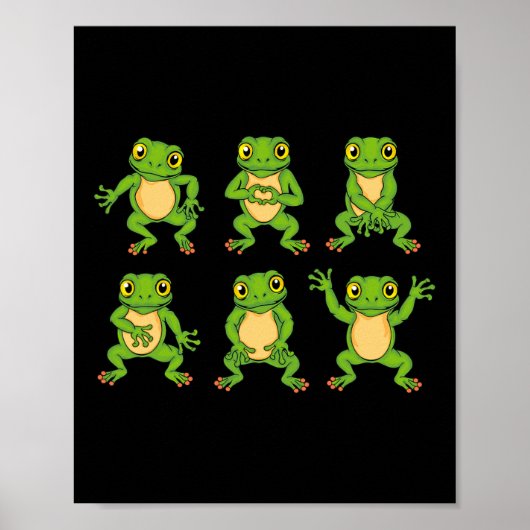 Frosch Lover Kinder Niedliche Tanzfrosche Poster (Vorne)