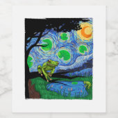 Frosch Lover, Starry Night Frog, Van Gogh Frog, Fu Weinetikett (Einzelnes Label)