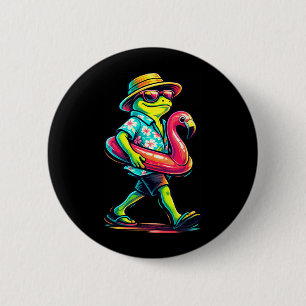 Frosch Lustig Aloha Strände Hawaii Surfen Strand Button