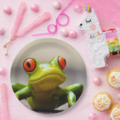 Frosch-Makro Pappteller (Party)