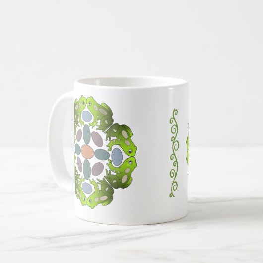 Frosch-Mandala Kaffeetasse (Vorderseite Links)