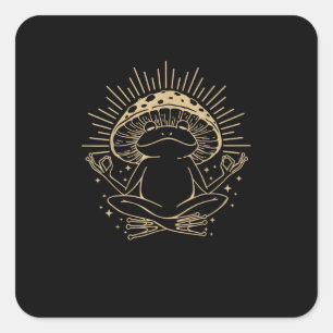 Frosch & Minimalismus Cottage Ästhetik Goblincore Quadratischer Aufkleber