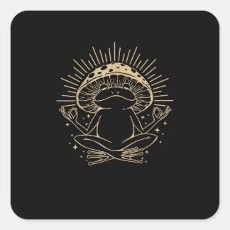 Frosch & Minimalismus Cottage Ästhetik Goblincore Quadratischer Aufkleber