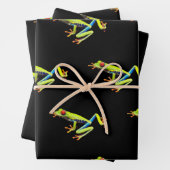Frosch, Mit Augen gestrichen Geschenkpapier Set (Beispiel)