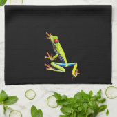 Frosch, Mit Augen gestrichen Geschirrtuch (Gefaltet)