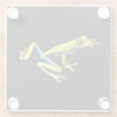 Frosch, Mit Augen gestrichen Glasuntersetzer (Rückseite)