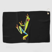 Frosch, Mit Augen gestrichen Golfhandtuch (Horizontal)
