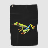 Frosch, Mit Augen gestrichen Golfhandtuch (Vorderseite)