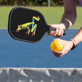 Frosch, Mit Augen gestrichen Pickleball Schläger