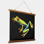 Frosch, Mit Augen gestrichen Wandteppich Mit Holzrahmen (Gewinkelt)