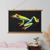 Frosch, Mit Augen gestrichen Wandteppich Mit Holzrahmen (Schlafzimmer)