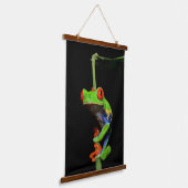 Frosch, Mit Augen gestrichen Wandteppich Mit Holzrahmen (Gewinkelt)