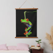 Frosch, Mit Augen gestrichen Wandteppich Mit Holzrahmen (Schlafzimmer)