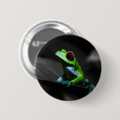 Frosch, Mit Augen Rotbaum III Button (Vorne & Hinten)